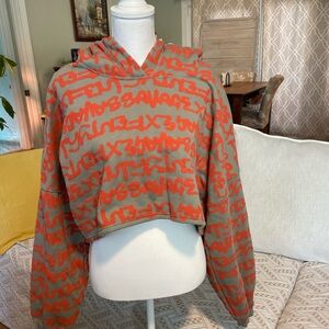 Savage X Fenty Vibrant Orange and Gray Hoodie